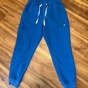 High Waisted Uman Relaxed Jogger Scrub Pants Royal Blue